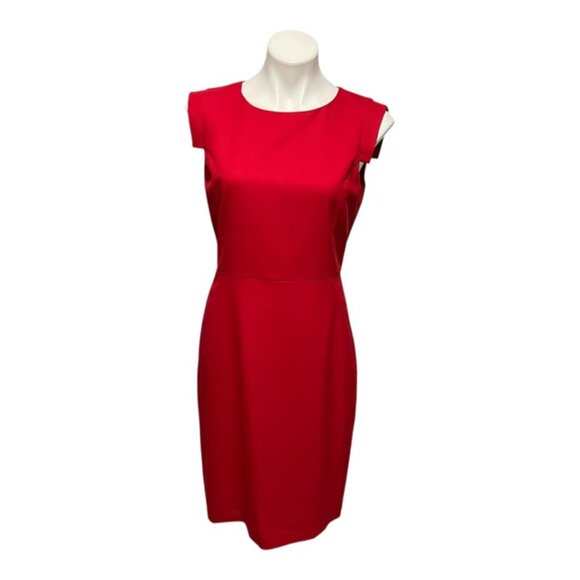 J. Crew Factory Size 8 Red Sleeveless Crewneck Wool Sheath Dress NEW WITH TAGS - Picture 2 of 7